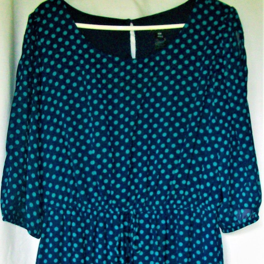enfocus women Blue Polka Dot blue Dress 16W